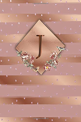 J: Cute Initial Monogram Letter J College Ruled Notebook. Nifty Girly Personalized Name Medium Lined Journal & Diary for Writing & Notes for