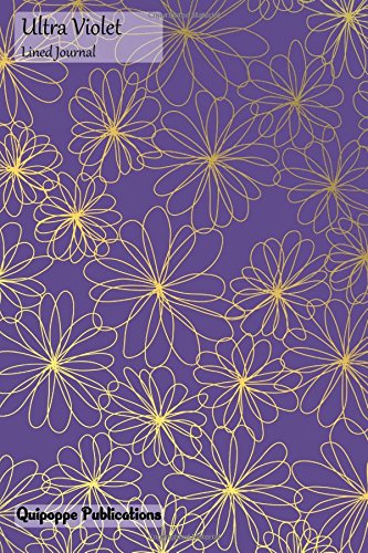 Ultra Violet Lined Journal: Medium College Ruled Notebook With Flower Cover
